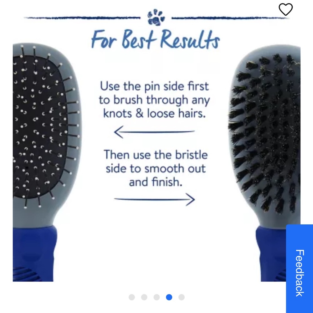 Dual-Sided Blue and Gray Pet Brush
